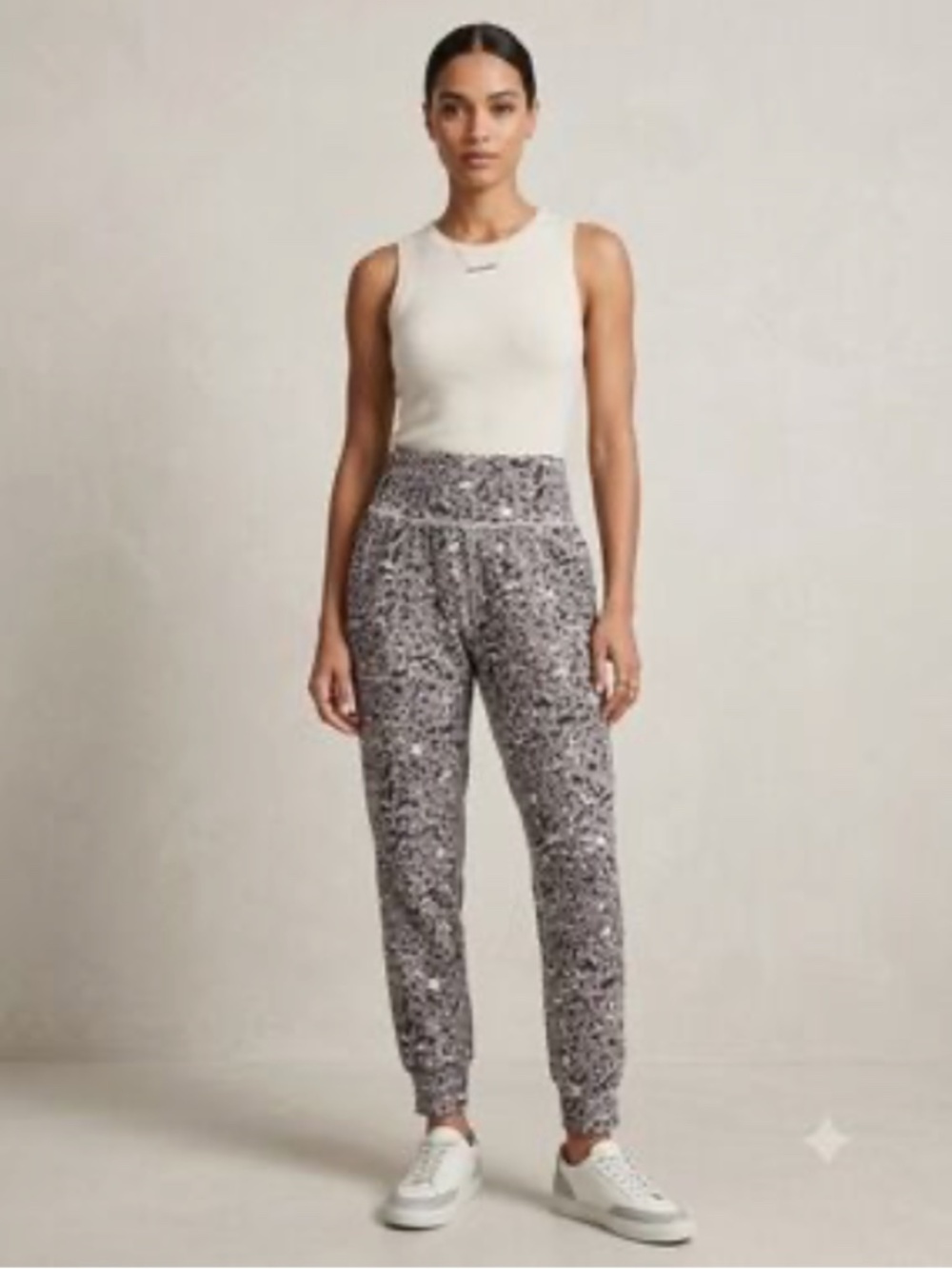Athleta Salutation Textured Jogger Black Gray Speckle Athletic Pants Size Small